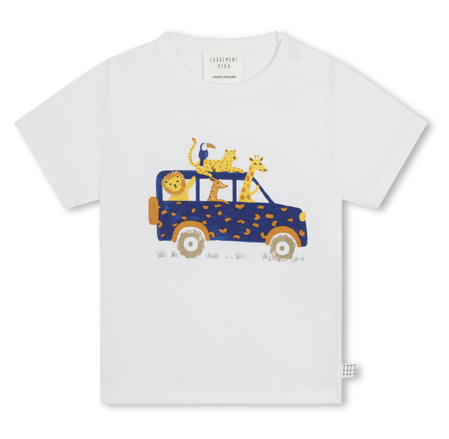 Carrement  Beau - Animals In Truck Tee - White
