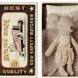 Maileg -  Mouse in Matchbox - Little Sister - Polka Dot PJ