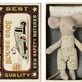 Maileg - Mouse in Matchbox - Little Brother - Polka Dot PJ