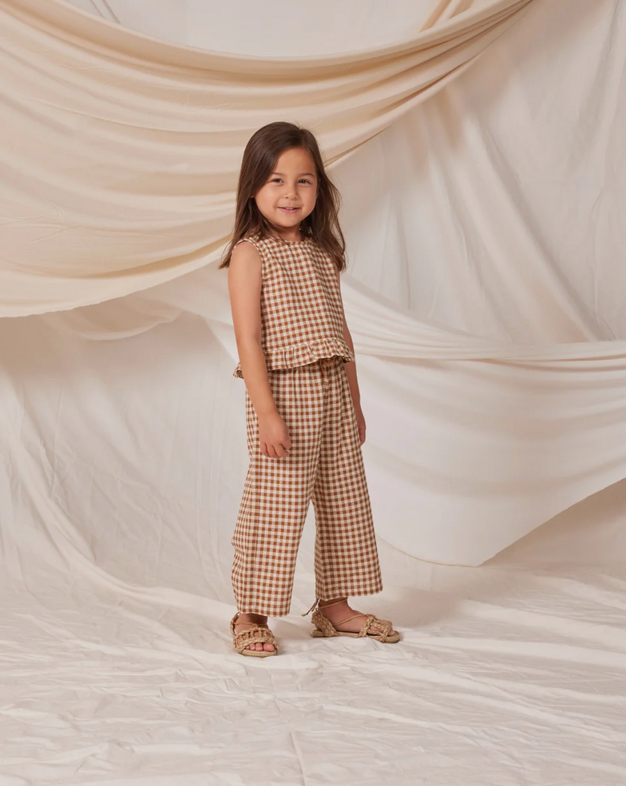 Rylee & Cru - Oceanside Top - Camel Gingham