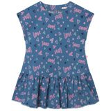 Billie Blush - Light Denim Dress - "Love, Cool, Heart" Print