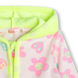 Billie Blush - Terry Zip Up - Allover Flowers & Hearts - Light Pink