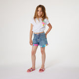 Billie Blush - Crochet Ice Cream Elasticated Hem T-shirt - White