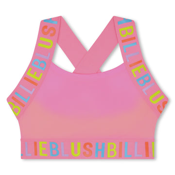 Billie Blush - Sport Bra Multicolor Logo - Medium Pink & Yellow