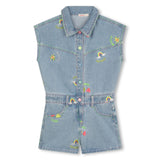 Billie Blush - Denim Shortall - Allover Embroidery
