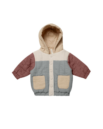 Quincy Mae - Hooded Woven Jacket - Colour Block