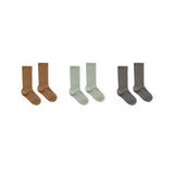 Rylee & Cru- Solid Ribbed Socks- Rust, Agave, Charcoal