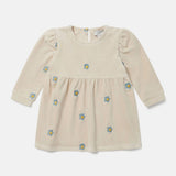 Stella McCartney - Baby Girl Embroidered Daisy Velour Fleece Dress - Cream