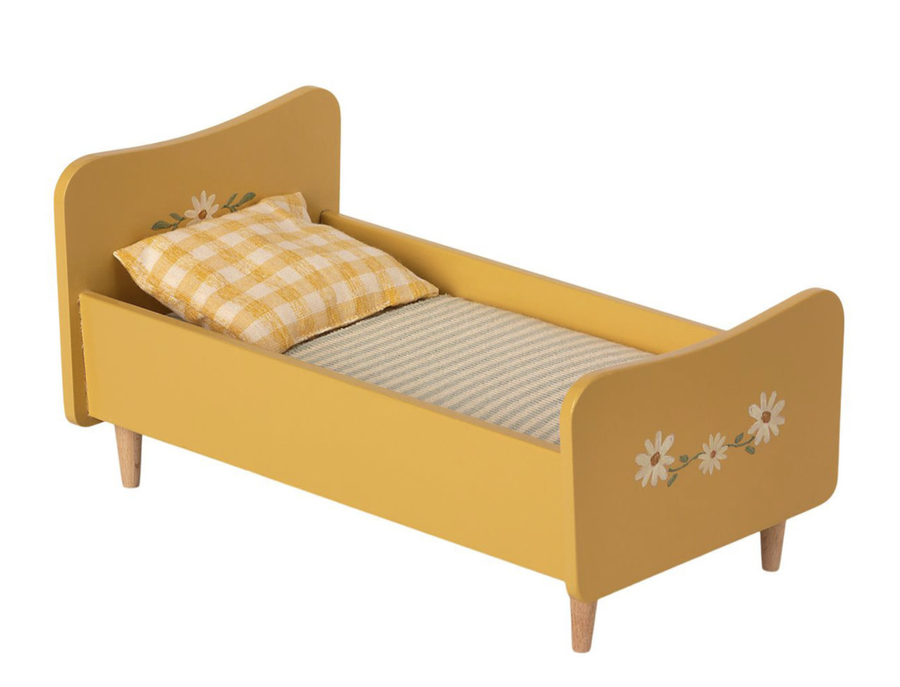 Maileg - Miniature Wooden Bed - Yellow