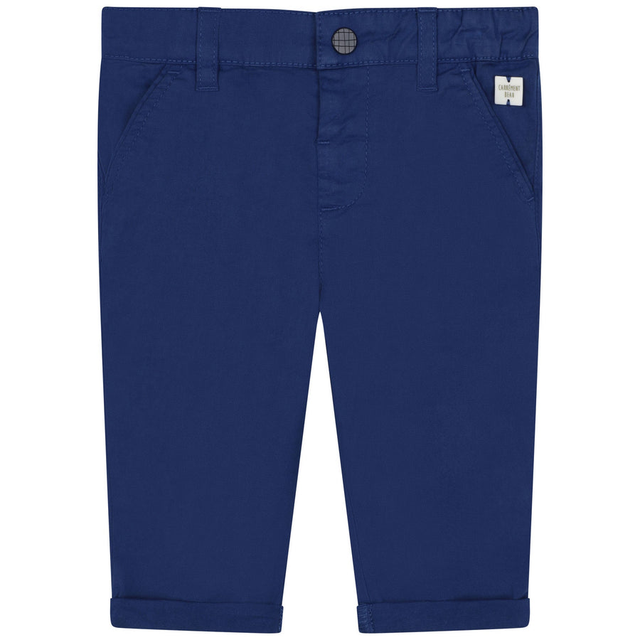 Carrement Beau - Twill Pants w/ Snap Button Closure - Blue