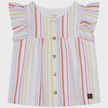 Carrement Beau - Striped Button Up Blouse - Multicolour
