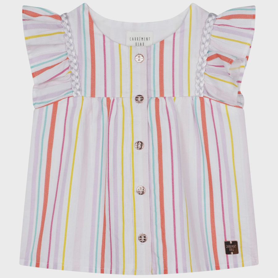 Carrement Beau - Striped Button Up Blouse - Multicolour