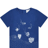 Carrement Beau - Blue Tee with Fish Print