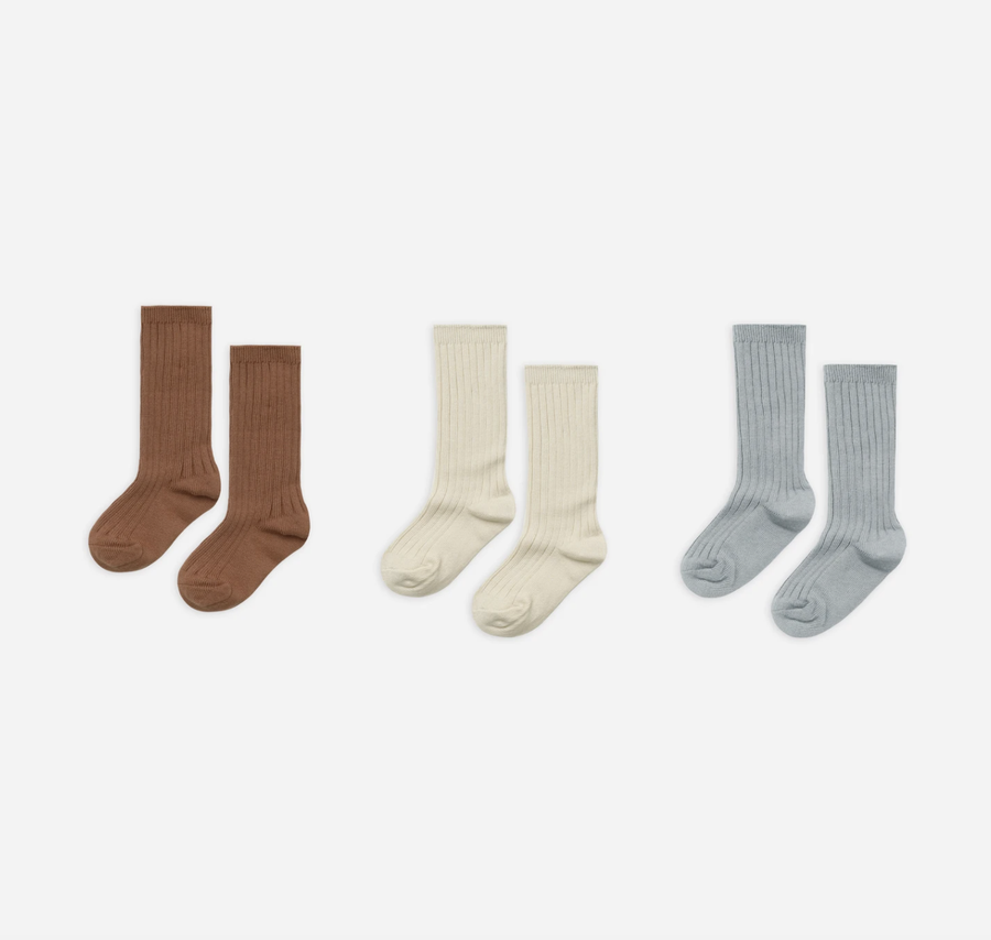 Rylee & Cru - Set of 3 Knee Socks (Amber, Butter, Blue)