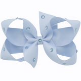 Olilia - Medium Classic Bow With Crystals - Bluebird