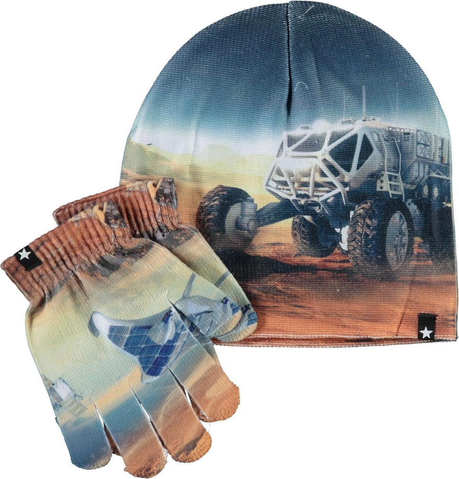 Molo- Kaya Hat & Gloves Set- Mars Zoom