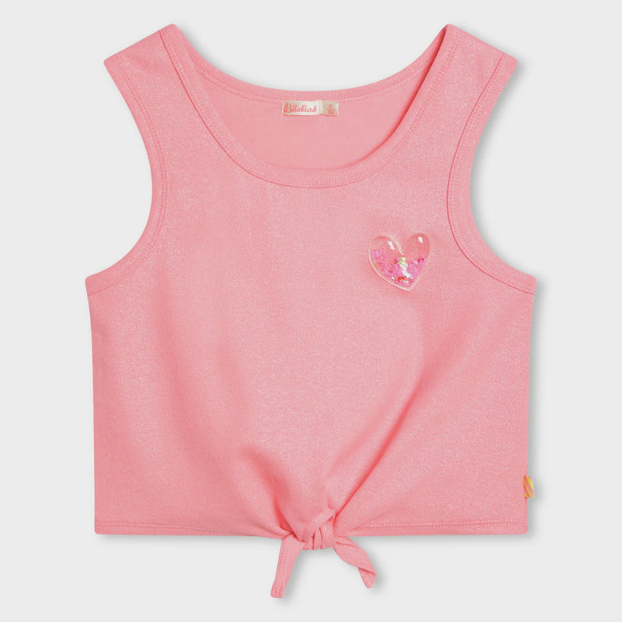 Billie Blush - Knotted Tank Top - Heart Patch