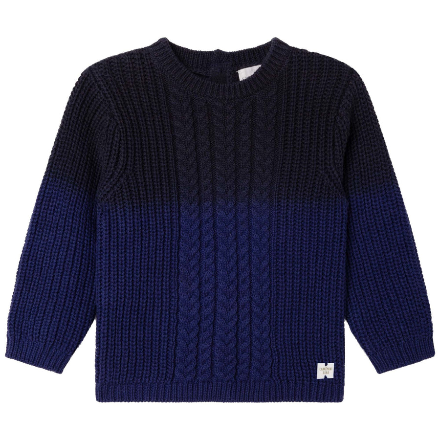 Carrement Beau - Dip Dye Cable Knit Sweater - Navy