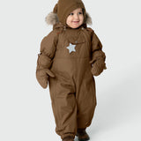 MINI A TURE - Wisti Fleece Lined Snowsuit Faux Fur  - Wood