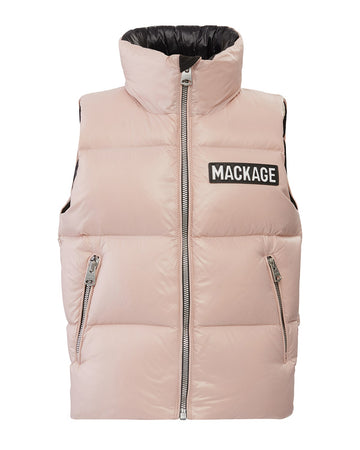Mackage- Charlee Lustrous Light Down Puffer Vest- Petal