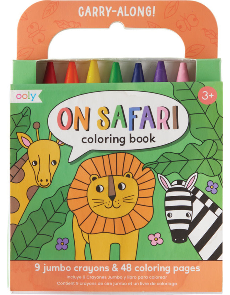 Ooly - Carry Along Crayon & Coloring Book Kit - On Safari