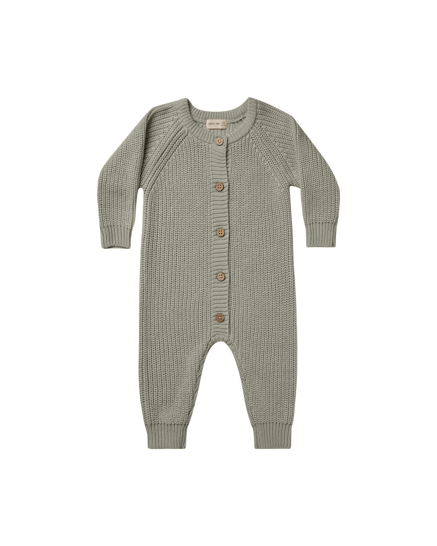 Quincy Mae - Chunky Knit Jumpsuit - Basil