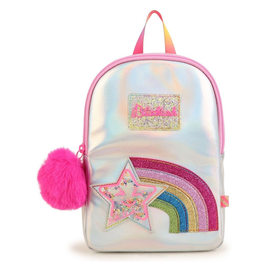 Billie Blush - Iridescent Backpack with Pom Pom Zip