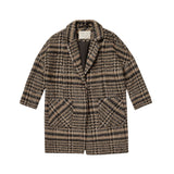 Rylee & Cru - Longline Coat - Brown Houndstooth Plaid